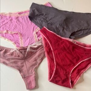 Free People Assortment of Panties 4 Pairs Size Small / 5